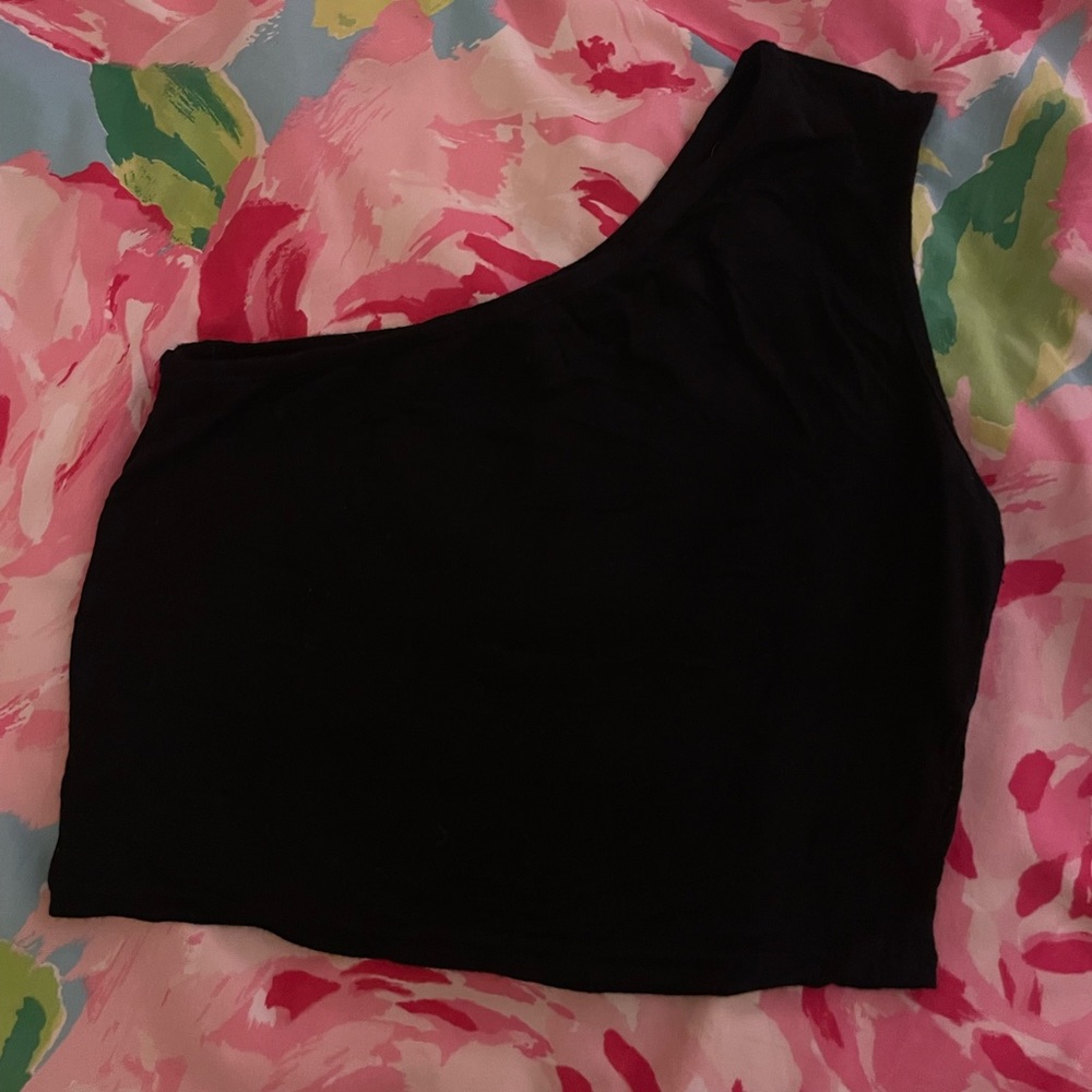 Black one shoulder top